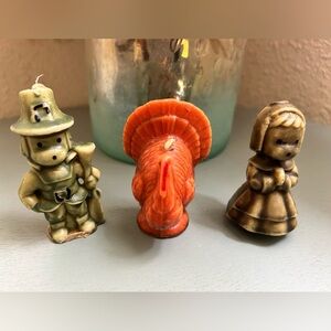 Gurley Candles Thanksgiving Turkey & Pilgrims - Vintage